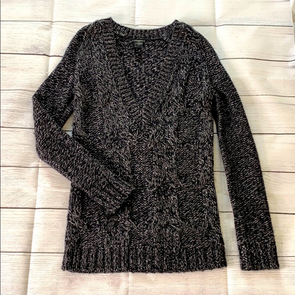 Ann Taylor V-Neck Cable Sweater